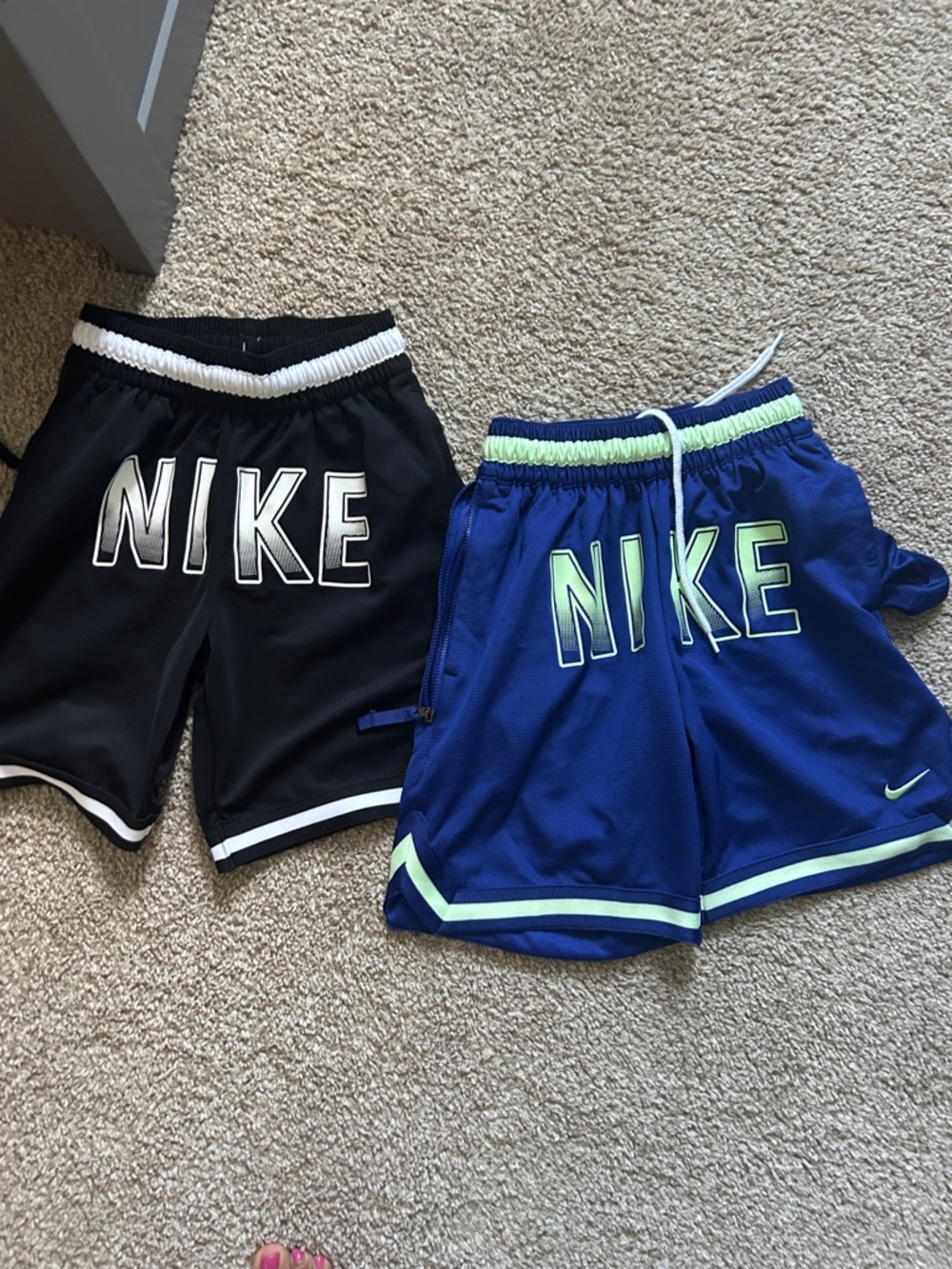 Nike Kids Double-Pack Athletic Shorts in Black and Royal Blue